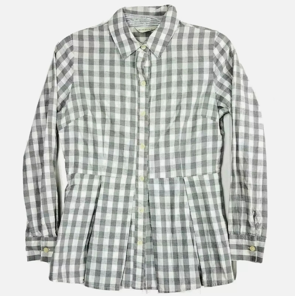 Anthropologie Tylho Peplum Button Up Blouse